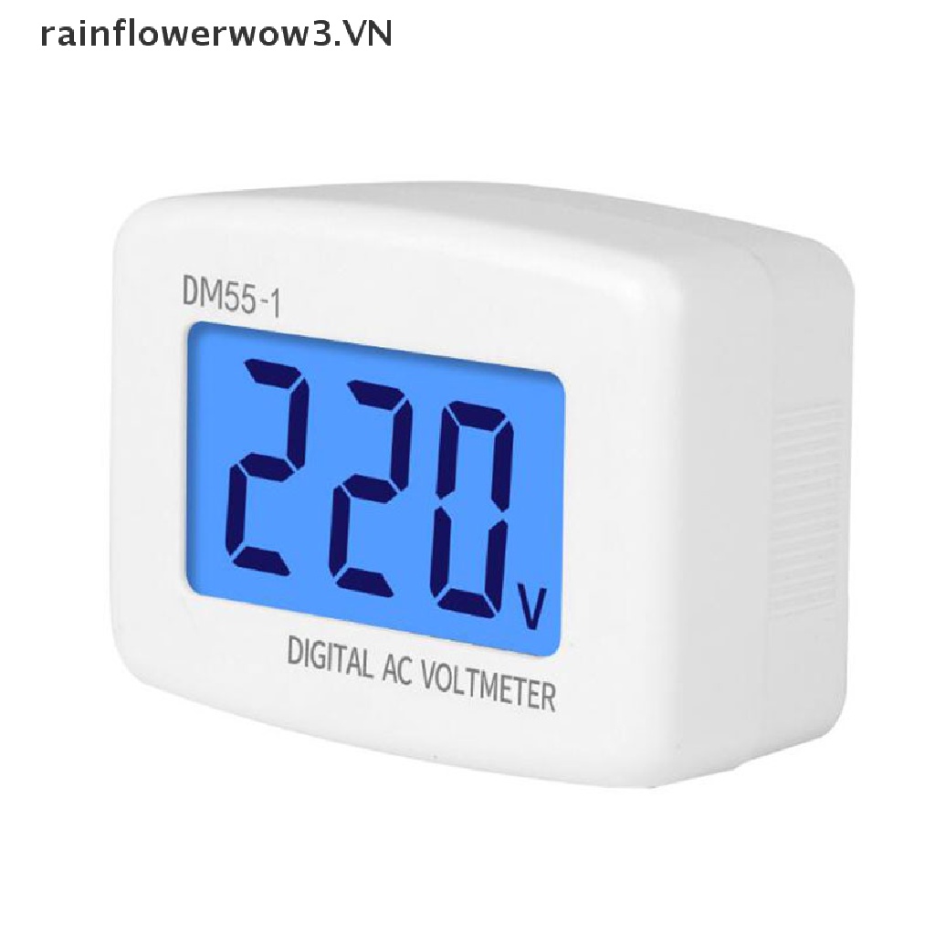 Vôn Kế Kỹ Thuật Số AC 80-300V Phích Cắm US DM55-1 Có Màn Hình LCD