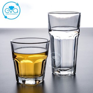 Set 12 Ly Thuỷ Tinh 8 Góc Gồm 6 Ly Uống Sinh Tố 390 Ml Và 6 Uống Trà Đá 280 Ml