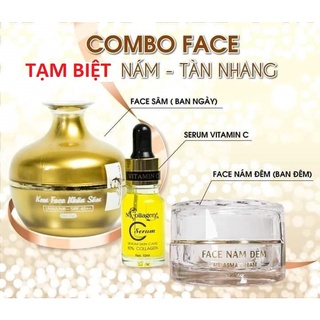 Kem Face Nhân Sâm + Serum Skin Care + Kem Face Nám Đêm NCOLLAGEN - Tạm biệt tàn nhang, xua tan vết nám