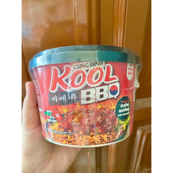 Mì trộn Cung Đình Kool tô 90g vị trứng muối và tô 105g BBQ sườn nướng Hàn Quốc
