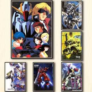 Set 50 tấm áp phích dán tường a3 42x30cm 1 họa tiết anime gundam