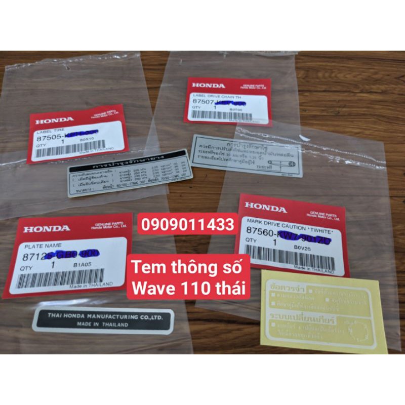 Tem thông số Wave thái_Wave 110
