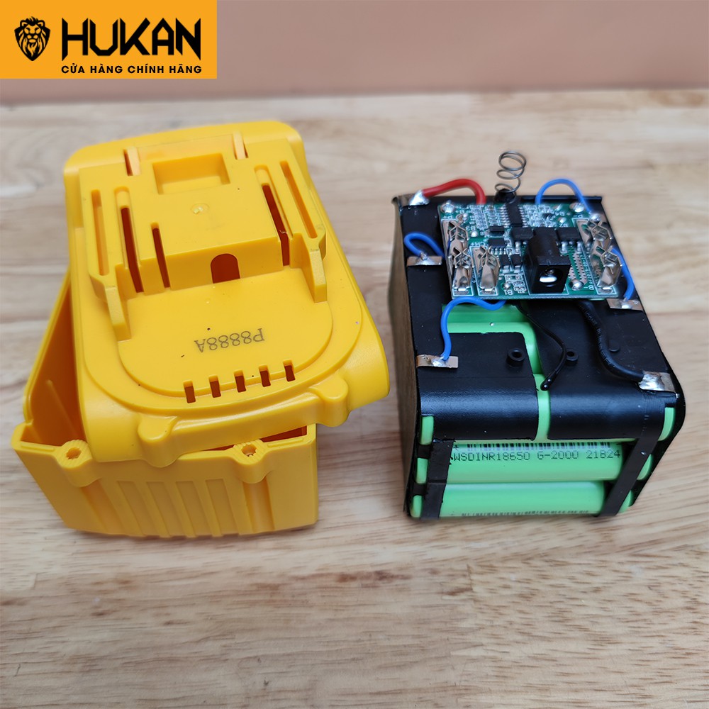 Pin HUKAN 15cell 21V 6Ah Li-ion dung lượng cao chân pin phổ thông cho dòng máy khoan X1 X6 X7 X8 X9 AG-PR99 cưa máy