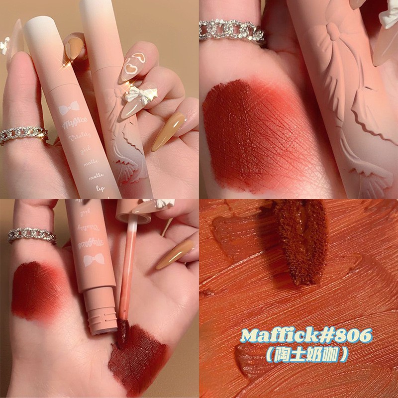 Son Kem Lì Mịn Môi MAFFICK Pink Nơ Khắc Nổi Siêu Xinh