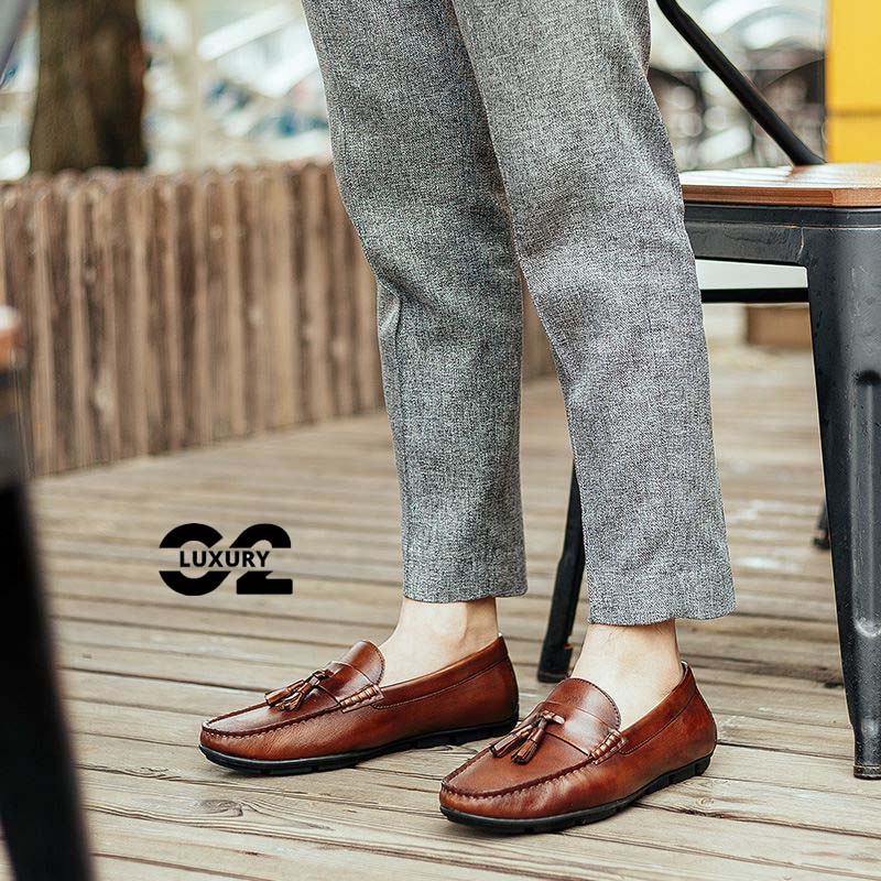 Giày lười nam Luxury dáng Moccasin Shoes BL09-1 giày da cao cấp chống trơn trượt nhiều size