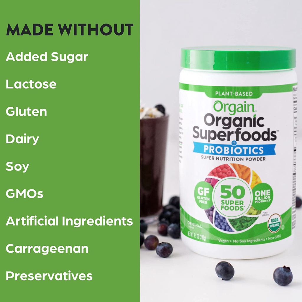 Bột rau củ siêu thực phẩm hữu cơ Orgain Organic Green Superfoods