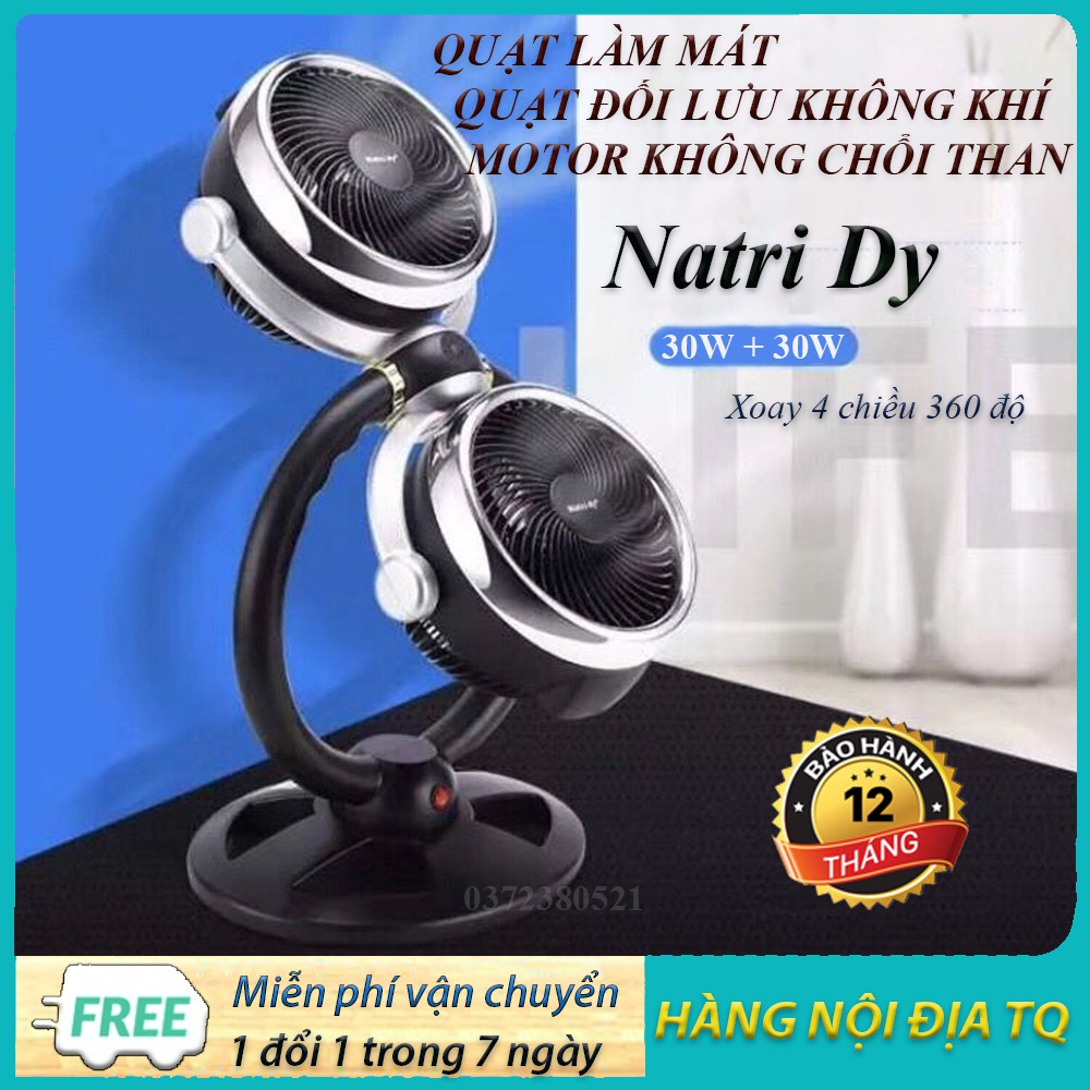 [Model 2021] Quạt Cây Không Chổi Than Natri Dy – [FREE SHIP 40K] Quạt Đối Lưu Không Khí, Không Ồn, Tiết Kiệm Điện. 2*30W