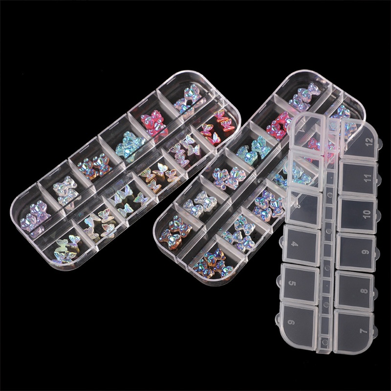 Hộp 12 Ngăn Đựng Phụ Kiện Trang Trí Móng Tay Nghệ Thuật
