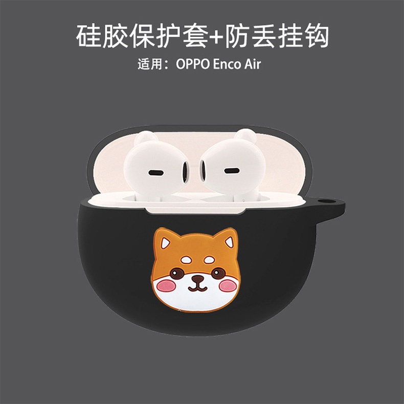 Vỏ Bọc Bảo Vệ Hộp Sạc Tai Nghe OPPO Enco Air&Air 2 Kiểu Hoạt Hình Có Móc Treo Tiện Lợi