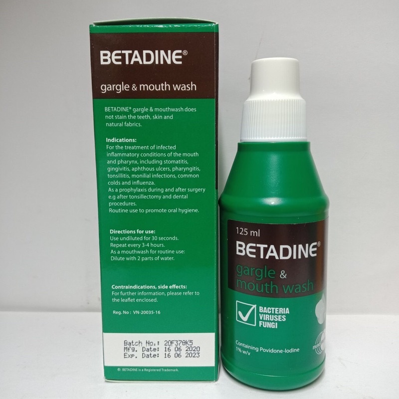 DUNG DỊCH SÚC MIỆNG BETADINE LỌ 125ML