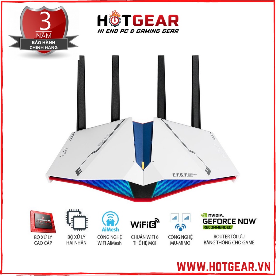 Bộ Phát Wifi 6 ASUS RT-AX82U GUNDAM EDITION - AX5400 Dual Band WiFi 6 Gaming