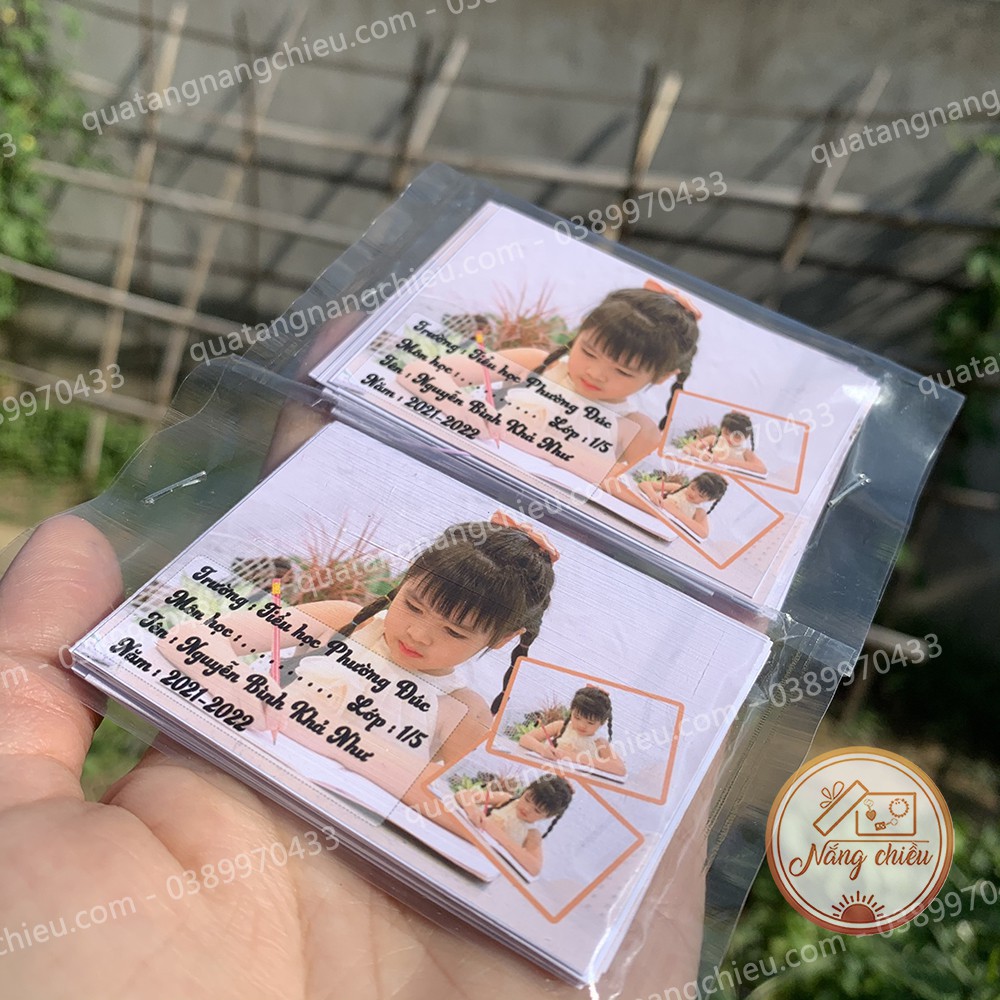 Nhãn vở 16 cái / set in hình theo yêu cầu, in hình hoạt hình, thần tượng