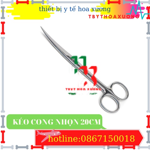 [Hàng Chính Hãng] Kéo Y Tế Cong Nhọn 2 Đầu 20cm - Pakistan