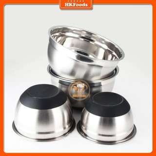 ÂuTrộn/Tô Trộn Bột inox Đế Silicon Trống Trượt 20-22-24-26cm