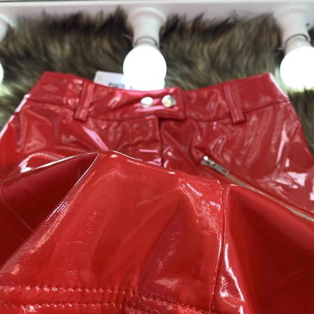 Chân váy đỏ PU size SML