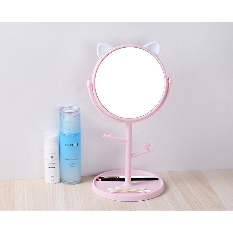 Sỉ 10 gương trang điểm để bàn tai mèo dễ thương