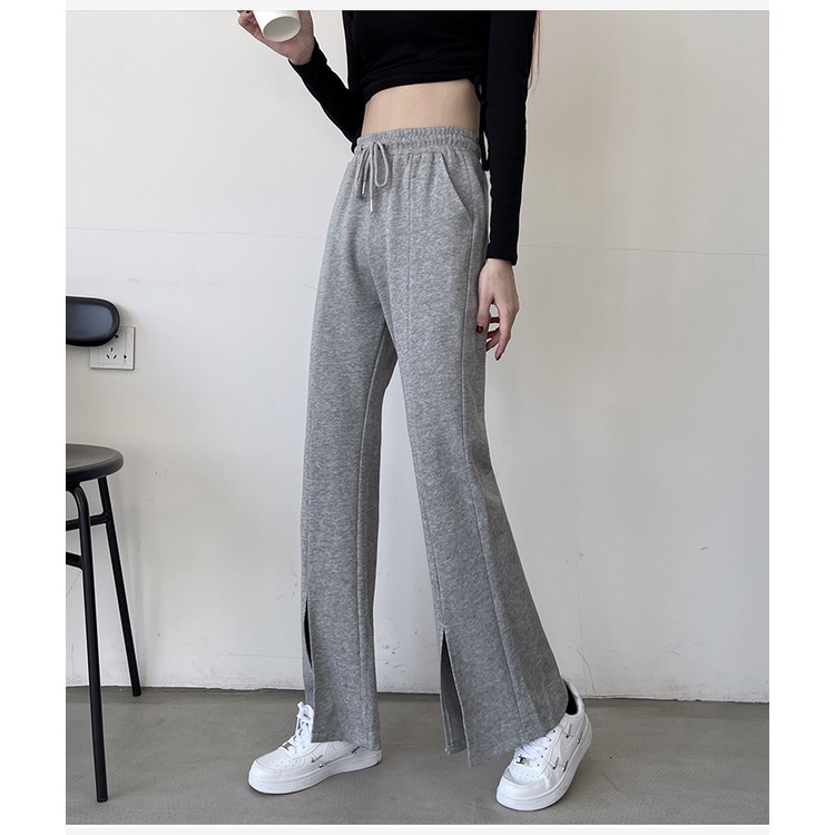 Quần dài SUXI ống rộng xẻ tà thời trang mới cho nữ