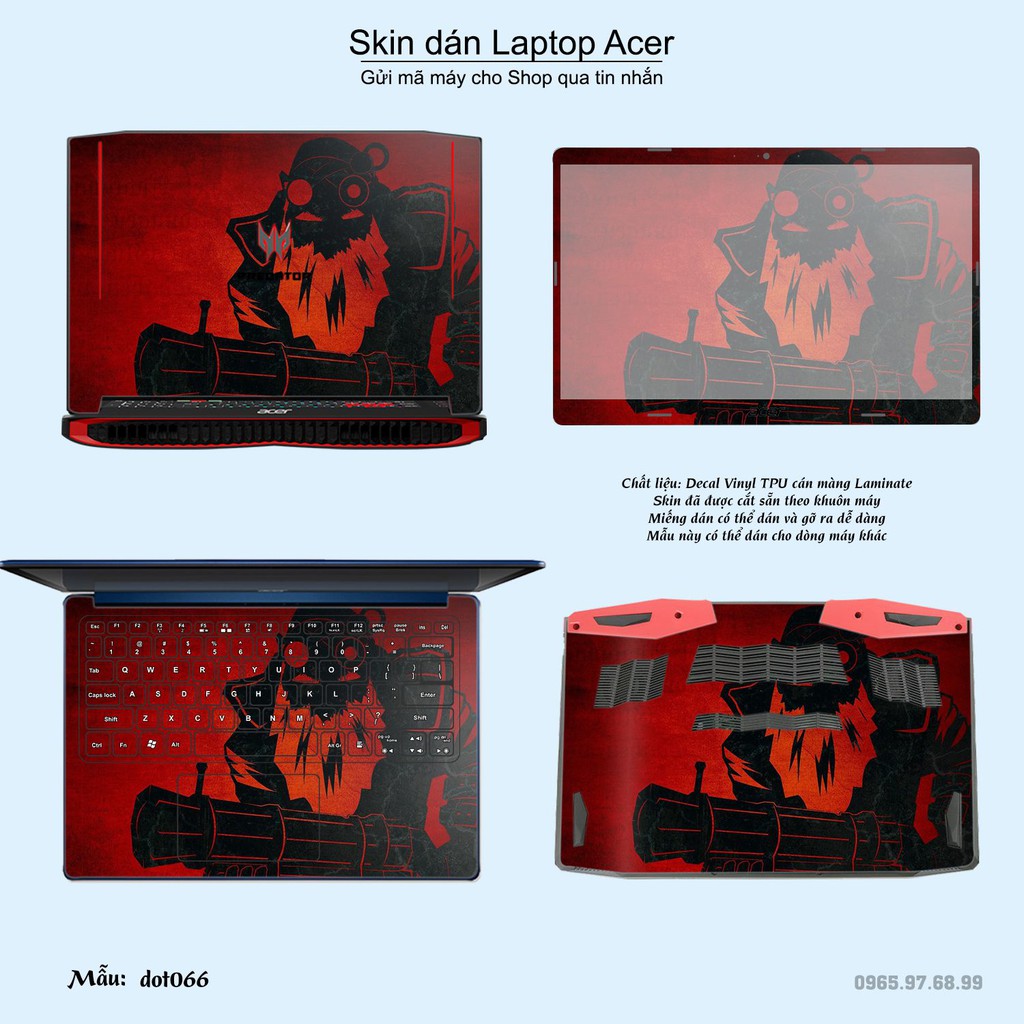 Skin dán Laptop Acer in hình Dota 2 nhiều mẫu 11 (inbox mã máy cho Shop)