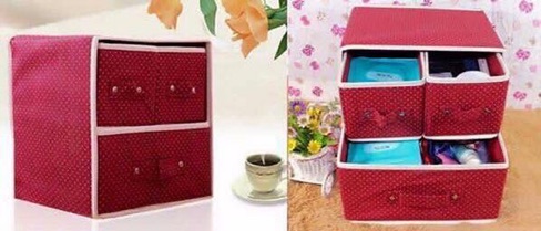 💟 TỦ VẢI ĐỰNG ĐỒ MINI 2 TẦNG 3 NGĂN 