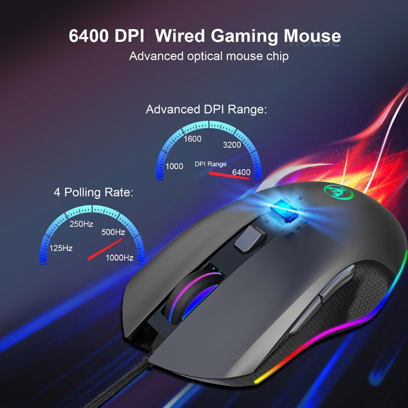 Chuột Dây Đèn Led 7 Màu Rxsix A866 Dành Cho Game Thủ