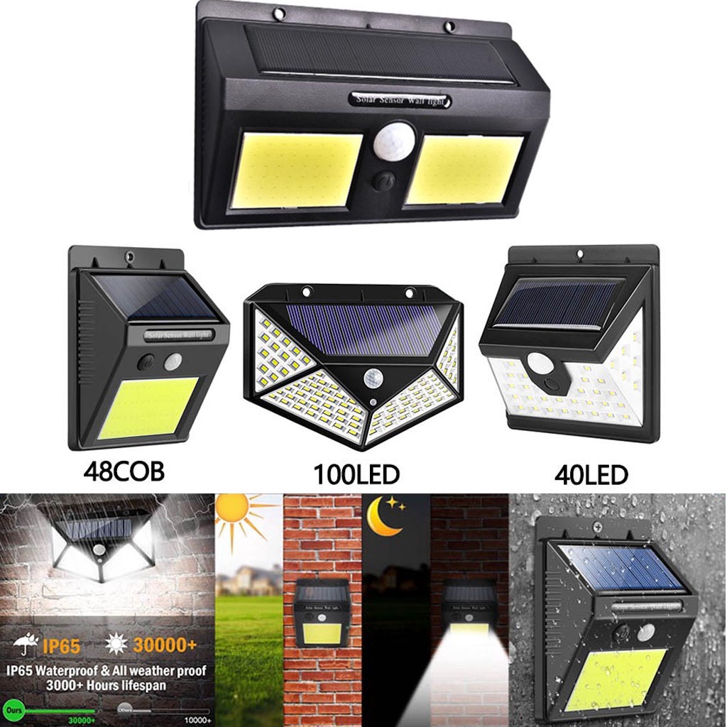 Đèn LED 48 / 96 / 100 / 114 / 120 Bóng PIR Cảm Biến Chuyển Động Chống Thấm Nước Gắn Tường Cho Sân Vườn