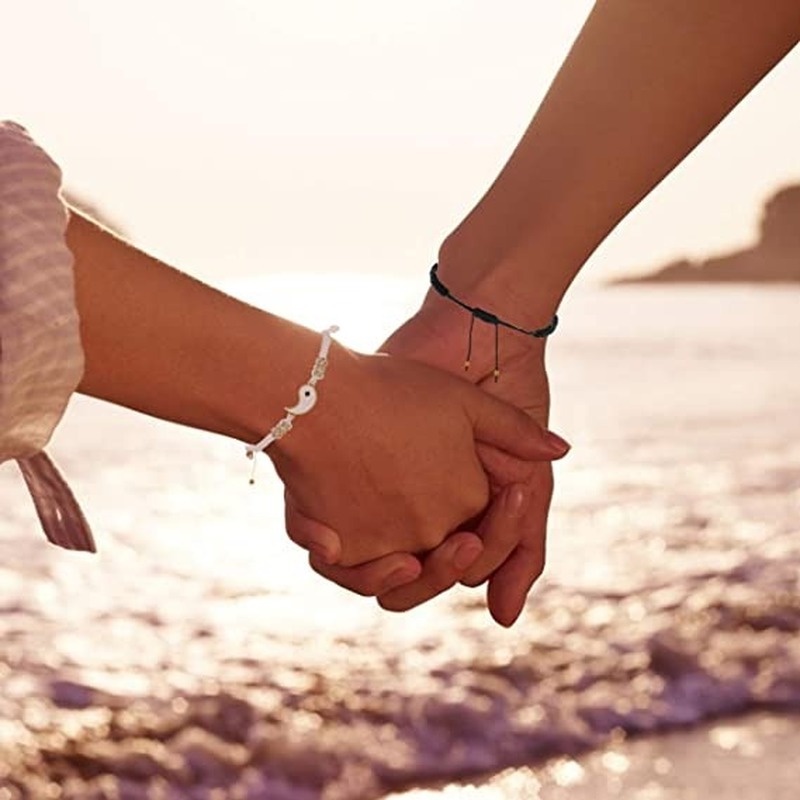 Vòng Tay Dây Bện Mặt Âm Dương Hợp Kim Phong Cách Retro Có Thể Điều Chỉnh