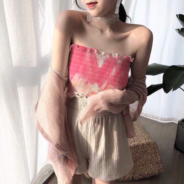 ❤️ Áo Ống Nhúng Chỉ Loang Màu Xinh Cực Kỳ Hot❤️ Chất borip lụa mềm mịn ( Hình Thật 100% ) free size dưới 55kg vừa