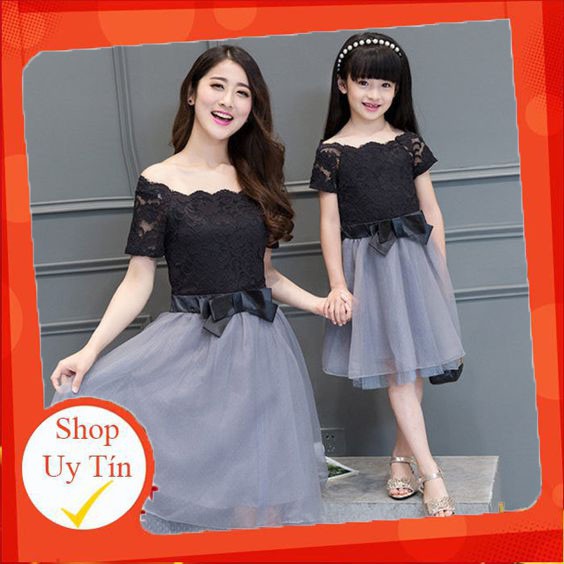 Shop Ngoc Trinh HCM - Set đầm Voan kính phối ren mẹ và bé-Sỉ từ 5 set trở lên - Nhắn tin cho shop để chọn size Cam Kết
