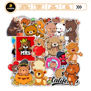 Sticker Gấu Teddy | Sticker Dán Nón Bảo Hiểm , Dán Laptop , Dán Điện Thoại , Dán Vali  Dán Xe máy ....Chống Thấm Nước