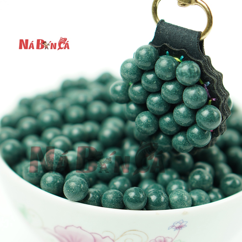 [Bi đất sét] Bi cho ná cao su màu xanh ngọc ngẫu nhiên 8-9mm, Sản phẩm trộn bột sắt, hít nam châm tốt