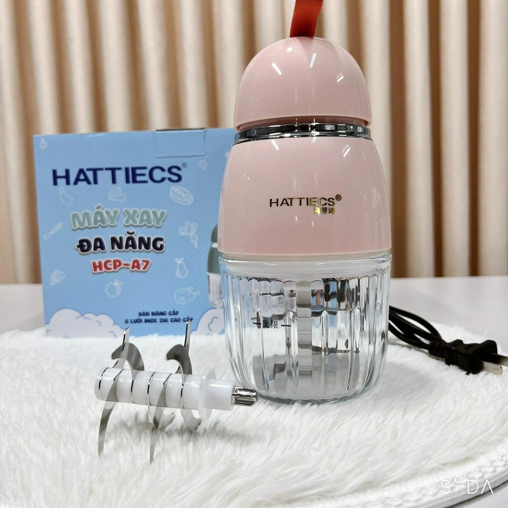 Máy xay ăn dặm cho bé Hattiecs 8 lưỡi dao dung tích 0,3L Bảo Hành 12 tháng