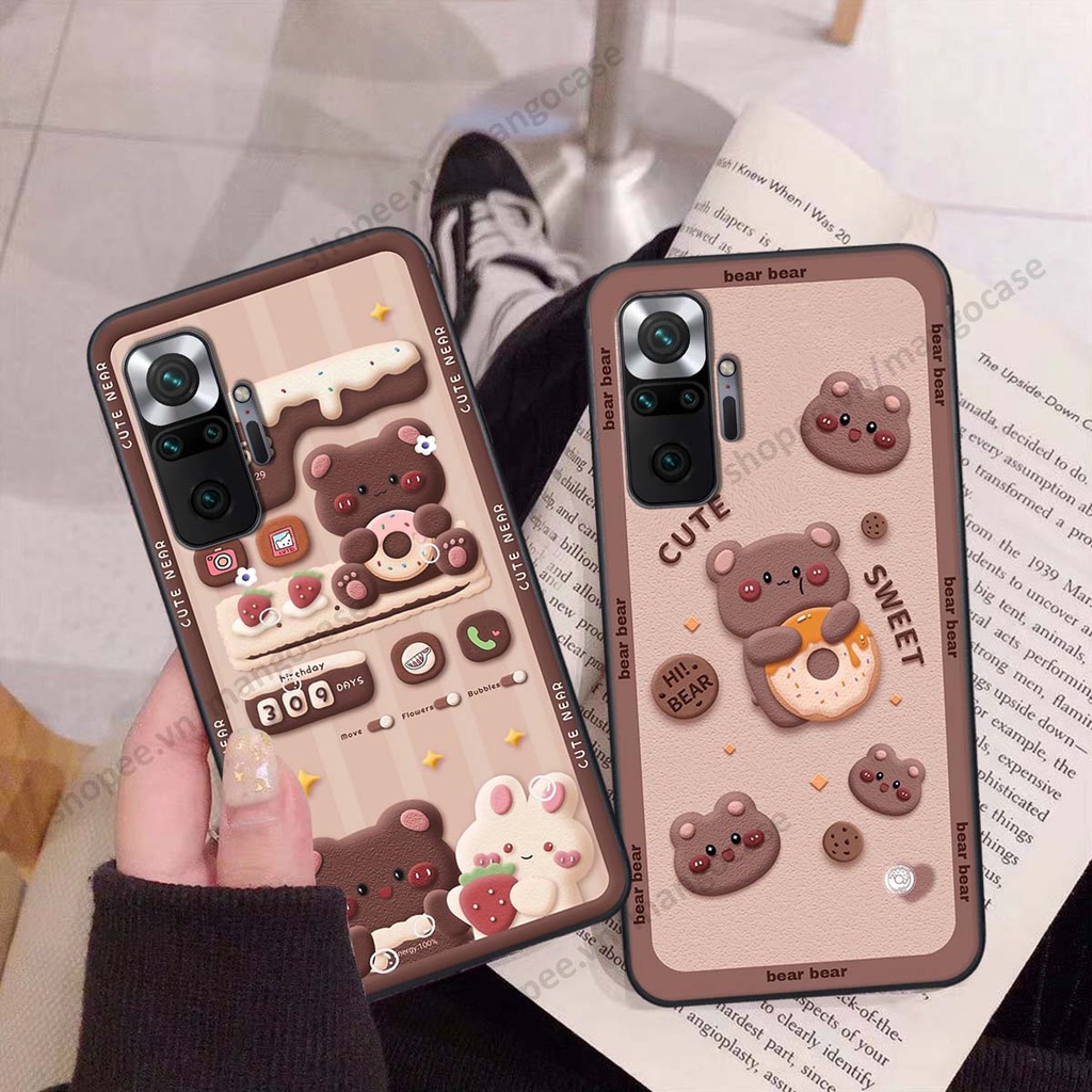 Ốp lưng Xiaomi Redmi Note 10 / Note 10 Pro hình gấu, thỏ, đồng hồ cute dễ thương