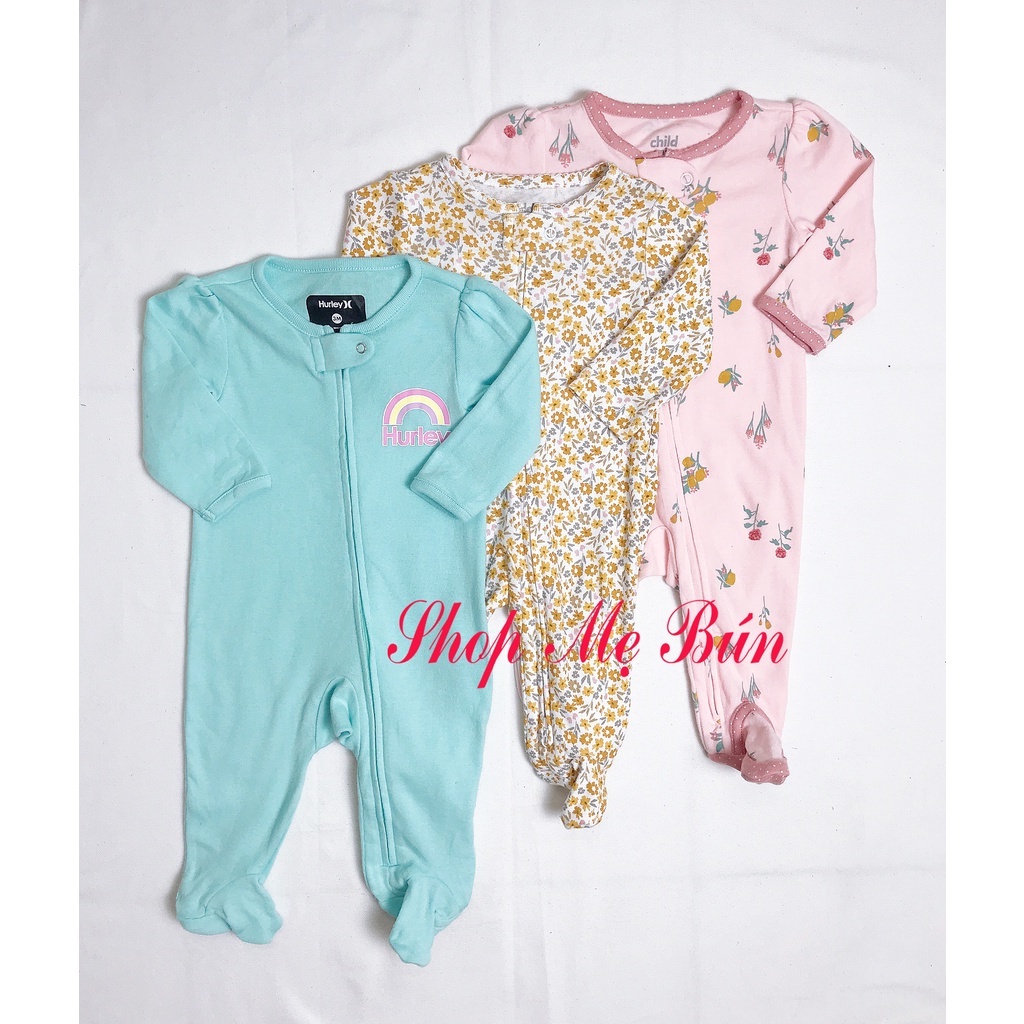 Body sleep vải 100% cotton, bộ liền thân cho bé trai, bé gái hàng xuất dư xịn