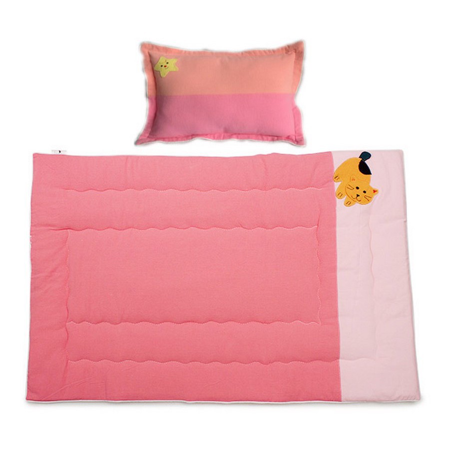 Bộ gối nệm cho em bé đi mẫu giáo vải cara kim home