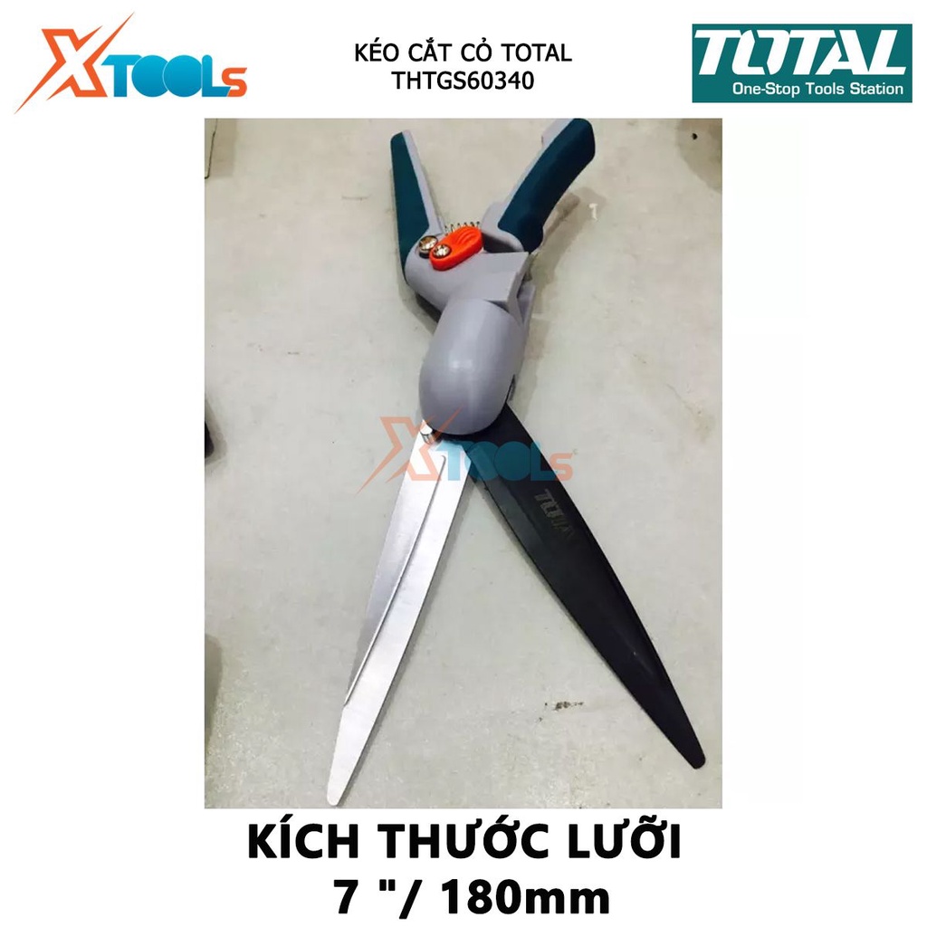 Kéo cắt cỏ TOTAL THTGS60340 | kéo làm vườn Tổng chiều dài 340MM, Chiều dài lưỡi 180mm / 7 &quot;, Chịu nhiệt, có lớp phủ chốn