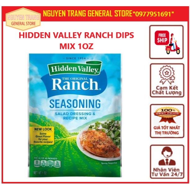 Bột sốt Hidden Valley Original Ranch Salad Dressing & Seasoning Mix, Gluten Free , 1 Ounce
