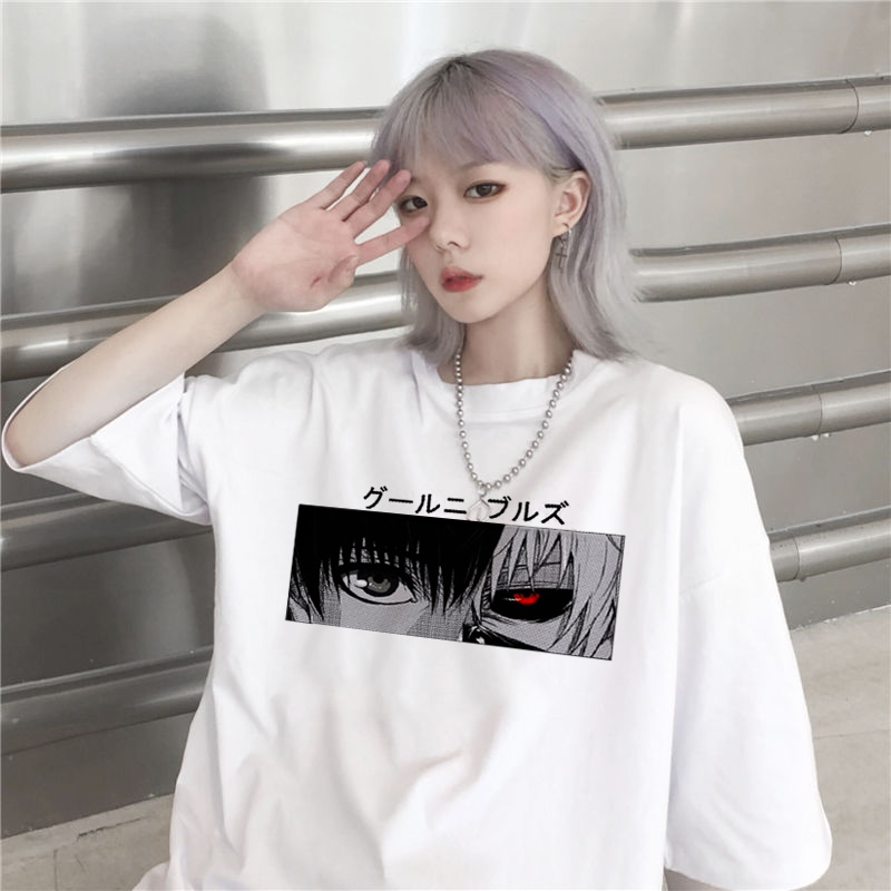 Áo Thun Dáng Rộng In Họa Tiết Hoạt Hình Anime Tokyo Ghoul Kaneki Ken Phong Cách Harajuku