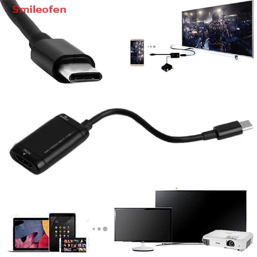 Cáp Chuyển Đổi USB-C Type C Sang HDMI USB 3.1 Màu Đen Cho Điện Thoại / Máy Tính Bảng Android Mới