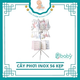 Cây phơi đồ đa năng 9BABY  inox loại 56 kẹp