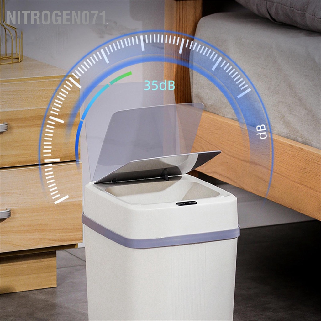 Thùng rác thông minh 12L cảm ứng tự động đóng mở tiện lợi sang trọng , hợp vệ sinh - Phong cách đơn giản Nitrogen071