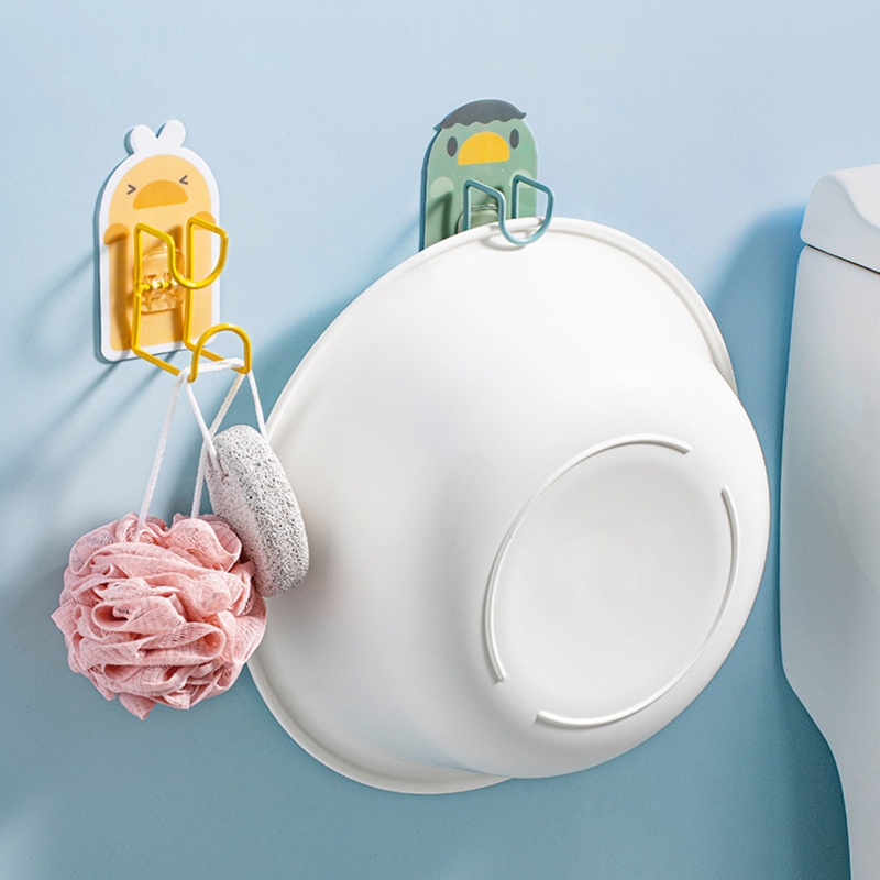 QQ Móc Treo Chậu Rửa Dán Tường Không Cần Đục Lỗ Họa Tiết Hoạt Hình Dễ Thương
