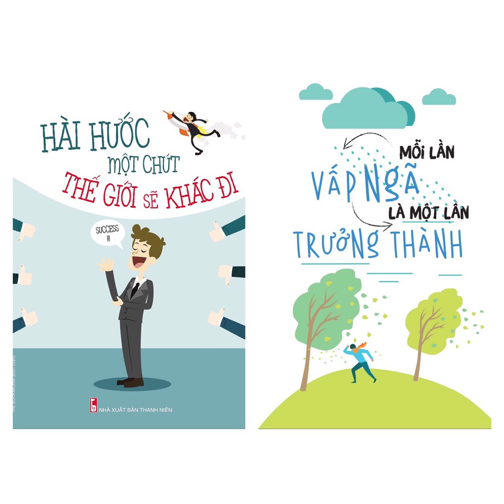 Sách - Combo: Mỗi Lần Vấp Ngã Là Một Lần Trưởng Thành và Hài Hước Một Chút Thế Giới Sẽ Khác Đi