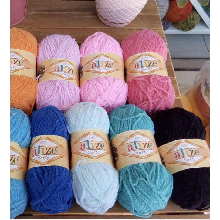 Len BÔNG XÙ mềm, nhẹ Alize baby softy đan quần áo thu đông cho bé 50gr/cuộn