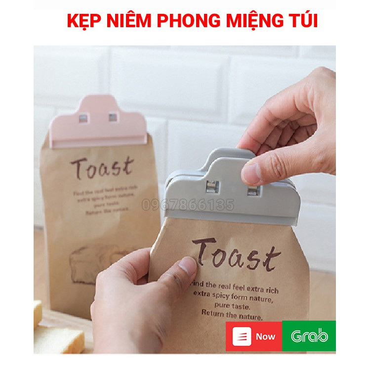 Kẹp nhựa niêm phong miệng túi thực phẩm/ Kẹp giữ chặt miếng túi bảo quản thực phẩm