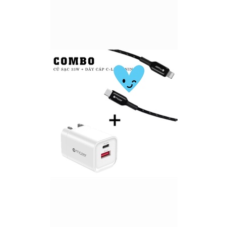 Combo Củ Sạc Mazer 33W và Dây Cáp Mazer USB-C to Lighting 1.25m