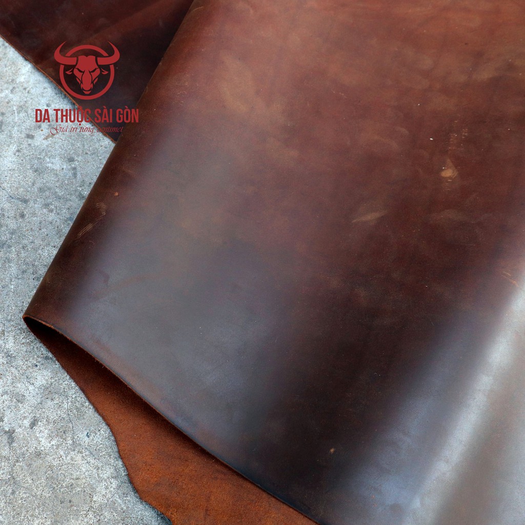 10 Pia da sáp ngựa điên màu nâu hạt dẻ  thương hiệu Da Thuộc Sài Gòn