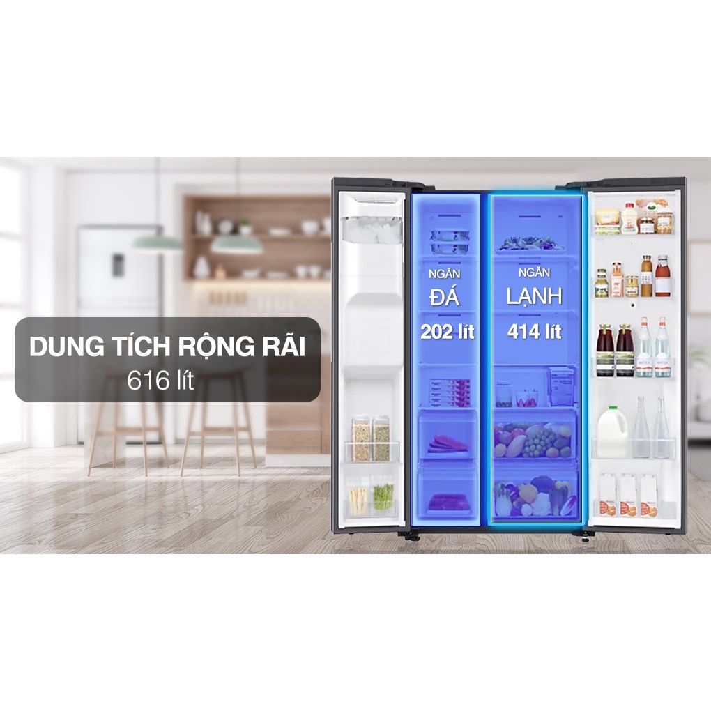 Tủ lạnh Family Hub Samsung Inverter 616 lít RS64T5F01B4/SV - Showroom Tivi TPHCM
