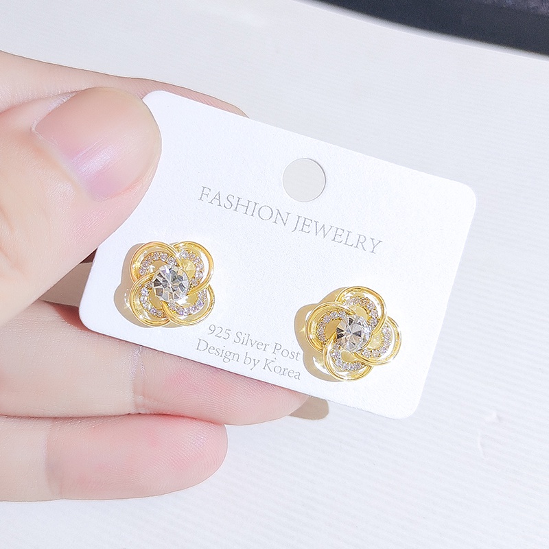 Khuyên tai JIUDUOLAN mạ bạc đính đá zircon nhân tạo dễ phối đồ thời trang dành cho nữ