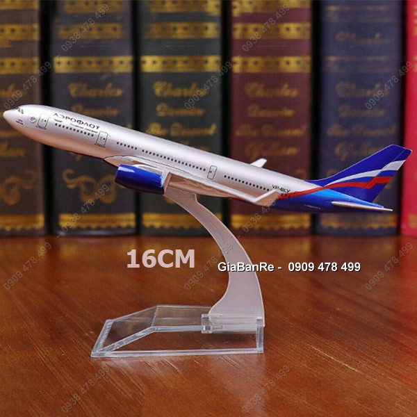 MÔ HÌNH SẮT MÁY BAY 16CM ĐẾ MICA - AEROFLOT - NGA - 8907