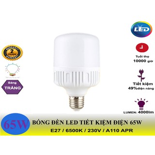 Bóng Đèn Led Trụ 65W Tiết Kiệm Điện Siêu Sáng- Bảo hành 12 tháng đổi mới